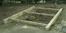 10 x 10 Tudor Style Shed : storage shed base in position