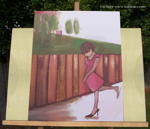 Girl walking - painting by Roseanne Kenny