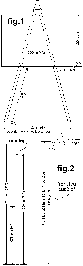 Artist Easel Plans : Legs Assembly