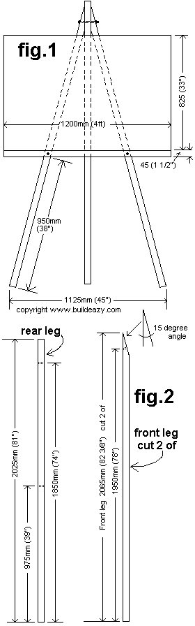 Artist Easel Plans : Legs Assembly