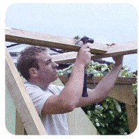 making and fitting the playhouse roof beams