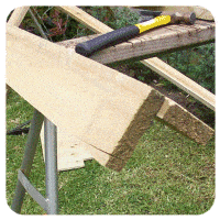 ridge beam pieces nailed together