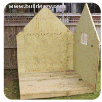 levelling the playhouse floor and standing the walls 3