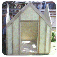 levelling the playhouse floor and standing the walls 4