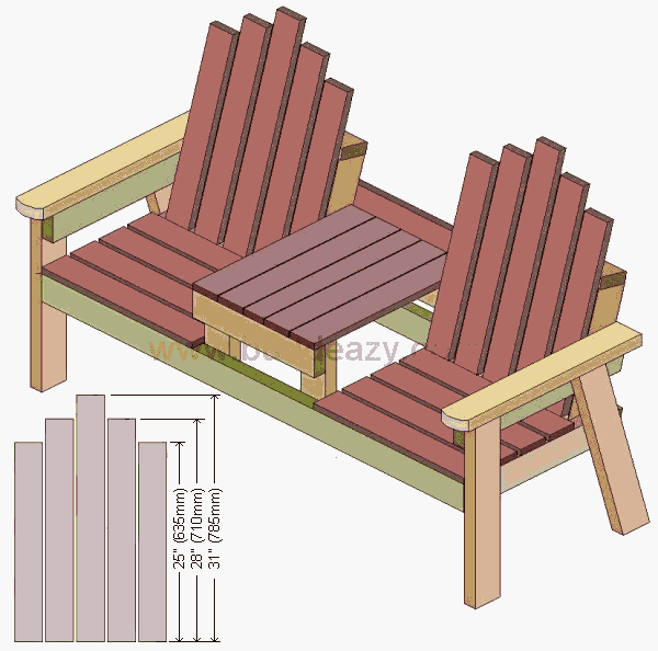 Two Seater Bench Plan : Fitting Backrest Slats