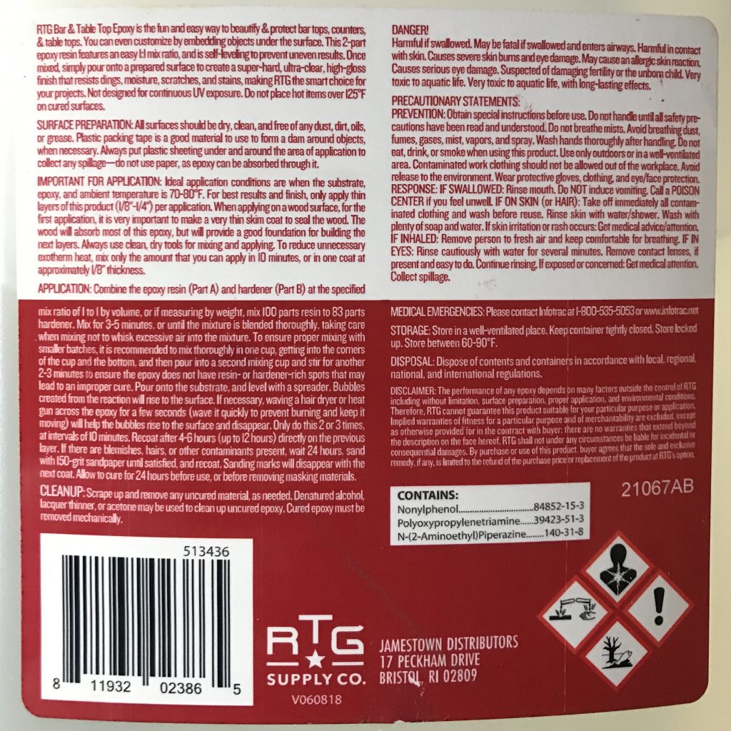 Bar And Table Top Epoxy By RTG – Instructions