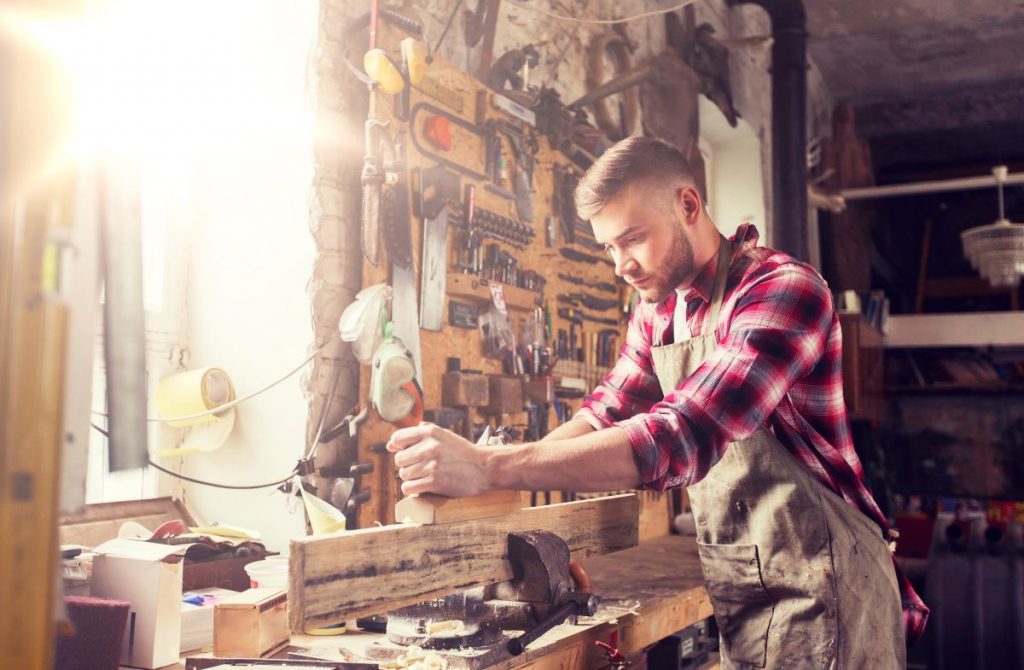 Man Working on woodwork