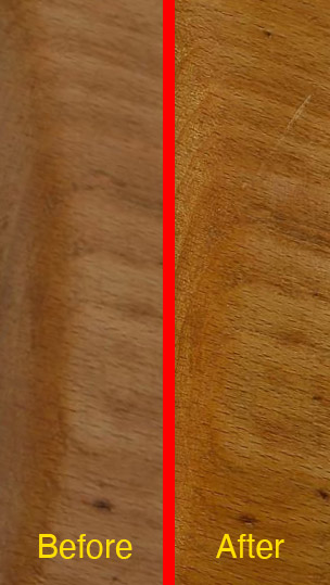 Before/After applying the STAPLES 211 Carnauba Paste Wax
