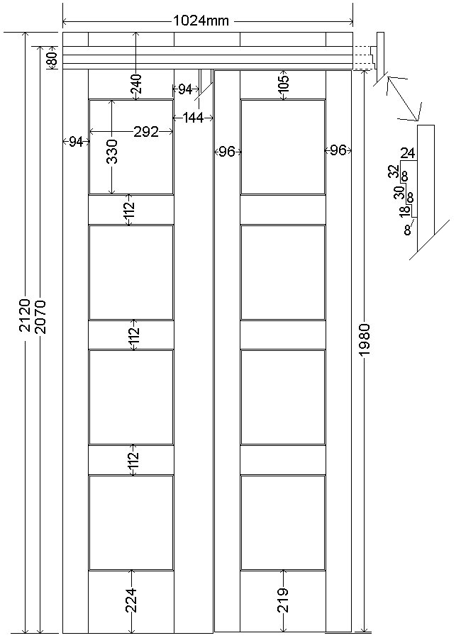 Tardis Plan : wall/door - metric version 