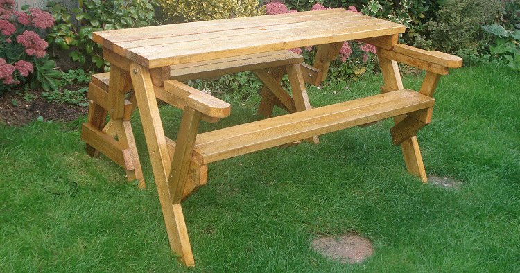 🔨 You Can Build a One-Piece Folding Picnic Table with this Plan