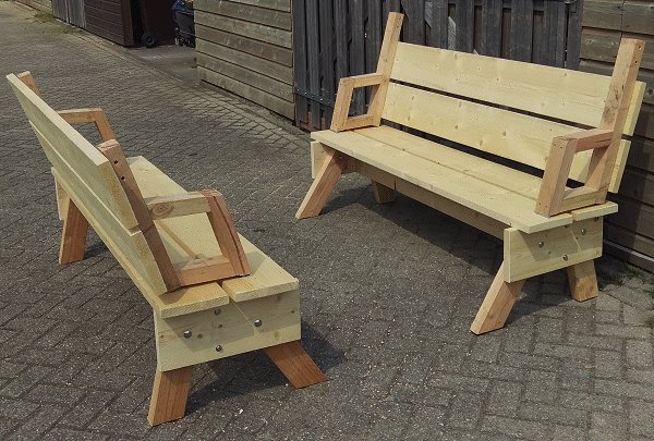 FoxHunter Garden wooden Folding Picnic Seat Table Bench 2 in 1 Outdoor FE2233 