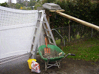 concrete post cap mixing mortar