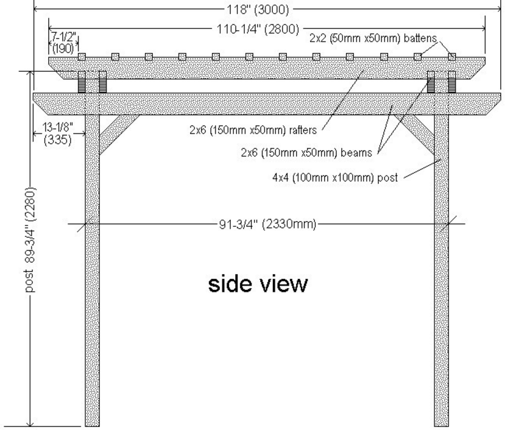 How to build a 10ft x 10ft (3m x 3m) Pergola