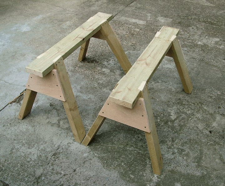 How To Build A Sawhorse Buildeazy, Wooden Saw Horses Diy