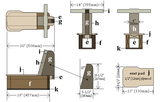 seesaw sliding dimensions seat