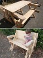 Compact folding picnic table