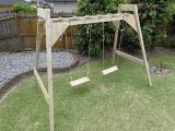 Combination swing frame & monkey bars