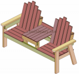 Two seater bench with center table