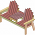 Two seater bench with built in table made of 1×6 lumber
