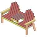 2 seater bench with center table