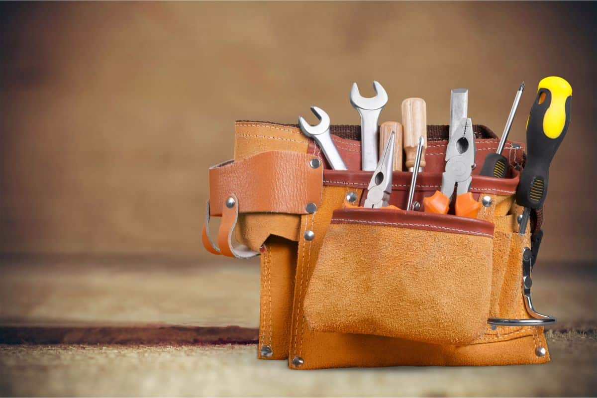 B One - Pro Gauge Leather Tool Belt, Tool Pouch, Tool Bag, Carpenter, Construction, Framers, Handyman