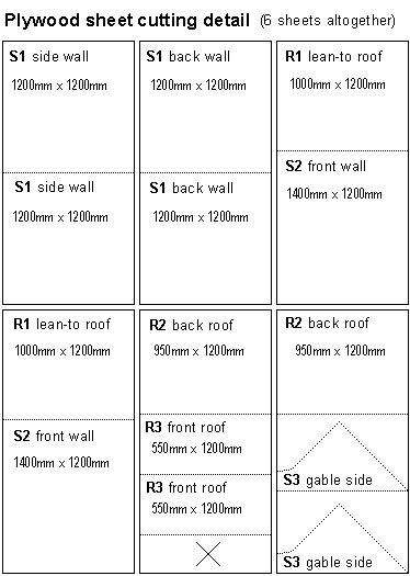 Wendy House Plan Sheet : Metric Version