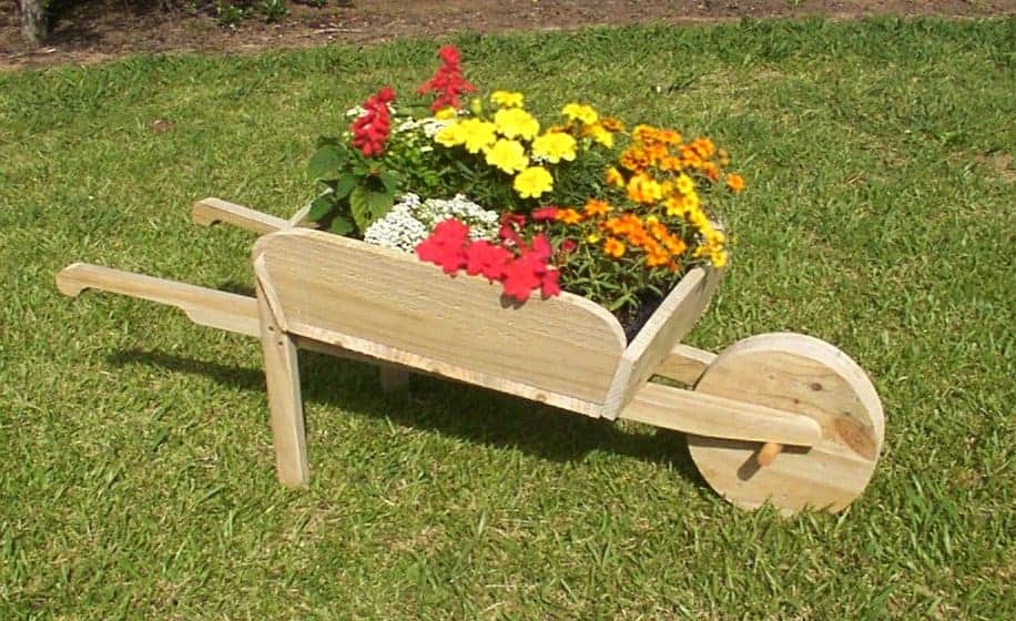 Decorative Wheelbarrow Planter Buildeazy, Wooden Garden Wheelbarrow Planter Plans